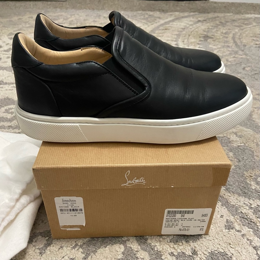 Christian Louboutin Masteraltissima Black Leather Sneakers size 40.5